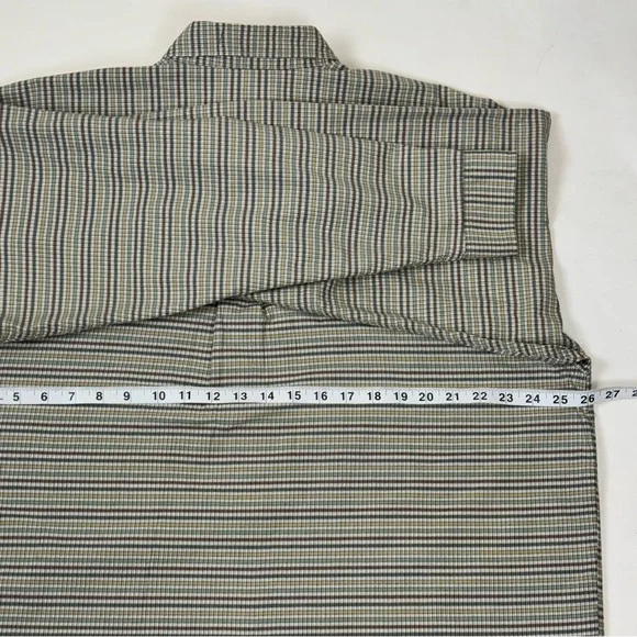 1999 Patagonia Men XXL Shirt Green & Tan Plaid 100% Organic Pima Cotton Vintage - Picture 5 of 8
